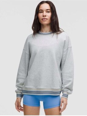 Lululemon || Perfectly Oversized Ringer Crew Sweater Sweatshirt Gray Small